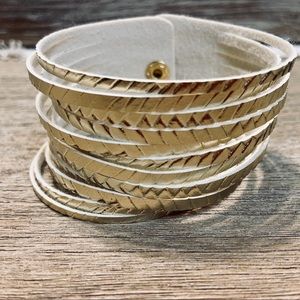 Metallic Gold Faux Leather Cuff